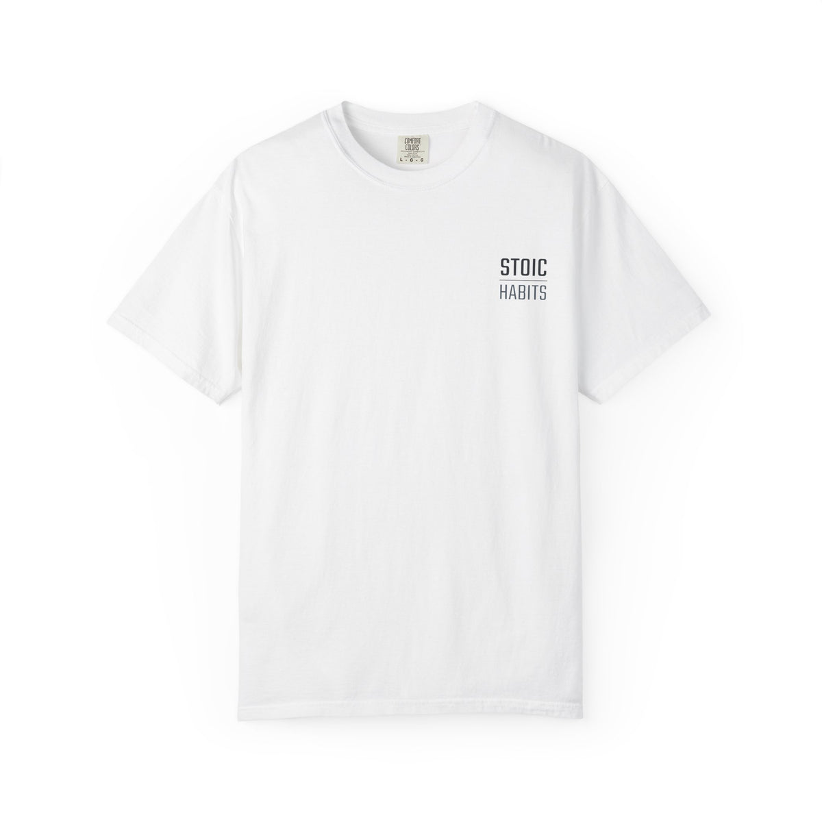 Jiu Jitsu T-Shirt — "Stoic Habits" White Garment-Dyed Martial Arts Tee