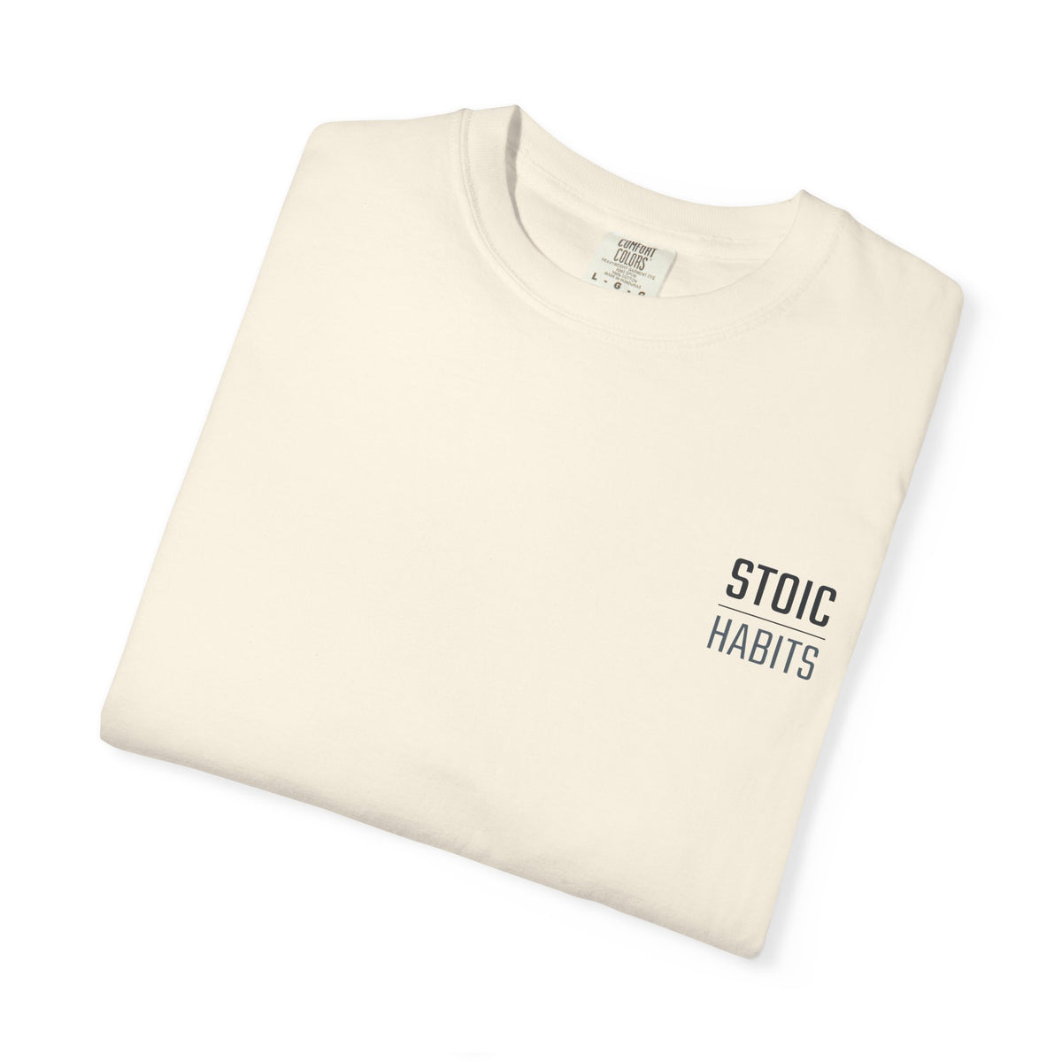 Jiu Jitsu T-Shirt — "Stoic Habits" White Garment-Dyed Martial Arts Tee