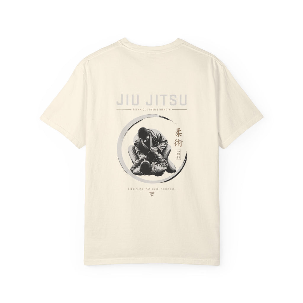 Jiu Jitsu T-Shirt — "Stoic Habits" White Garment-Dyed Martial Arts Tee