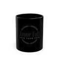 Amor Fati Love Your Fate Mug | Black Ceramic Coffee Cup