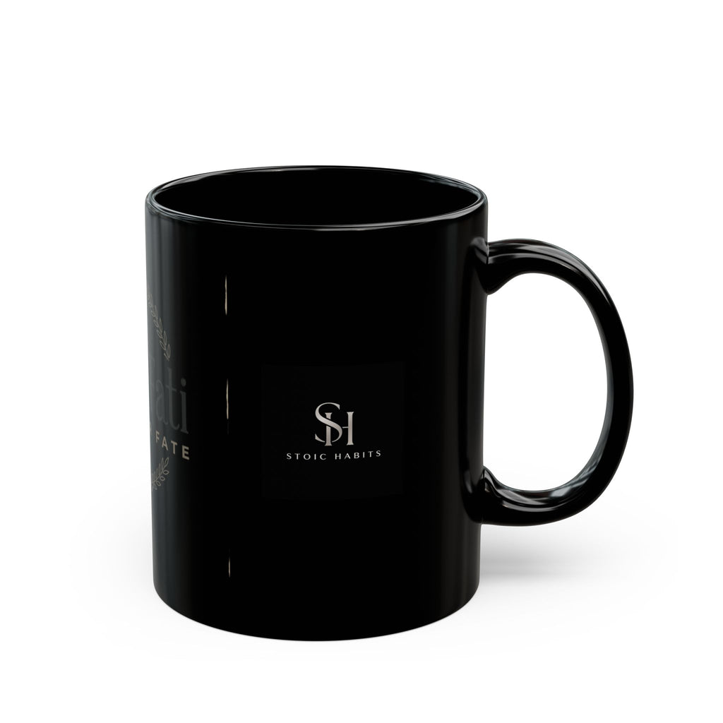 Amor Fati Love Your Fate Mug | Black Ceramic Coffee Cup