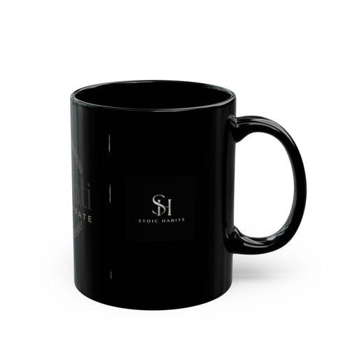 Amor Fati Love Your Fate Mug | Black Ceramic Coffee Cup