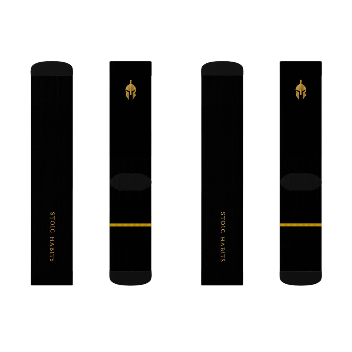 Stoic Habits Signature Black & Gold Crew Socks — Premium Everyday Essential