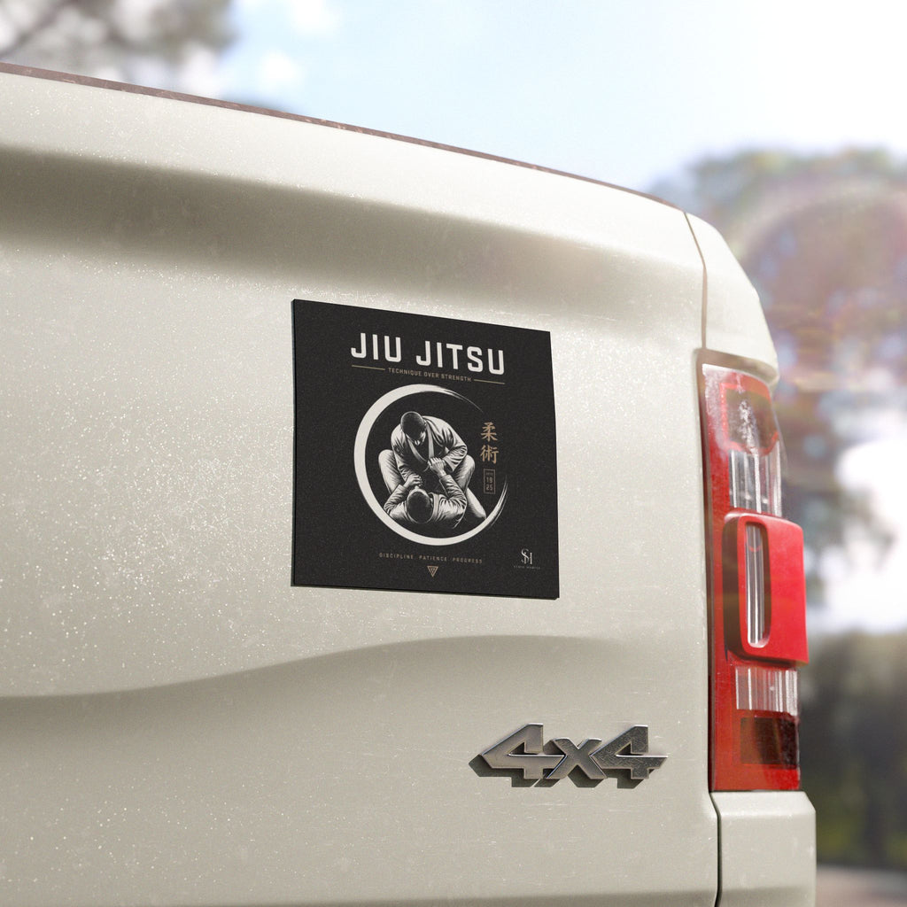 Jiu Jitsu Car Magnet — Technique Over Strength Martial Arts Decal