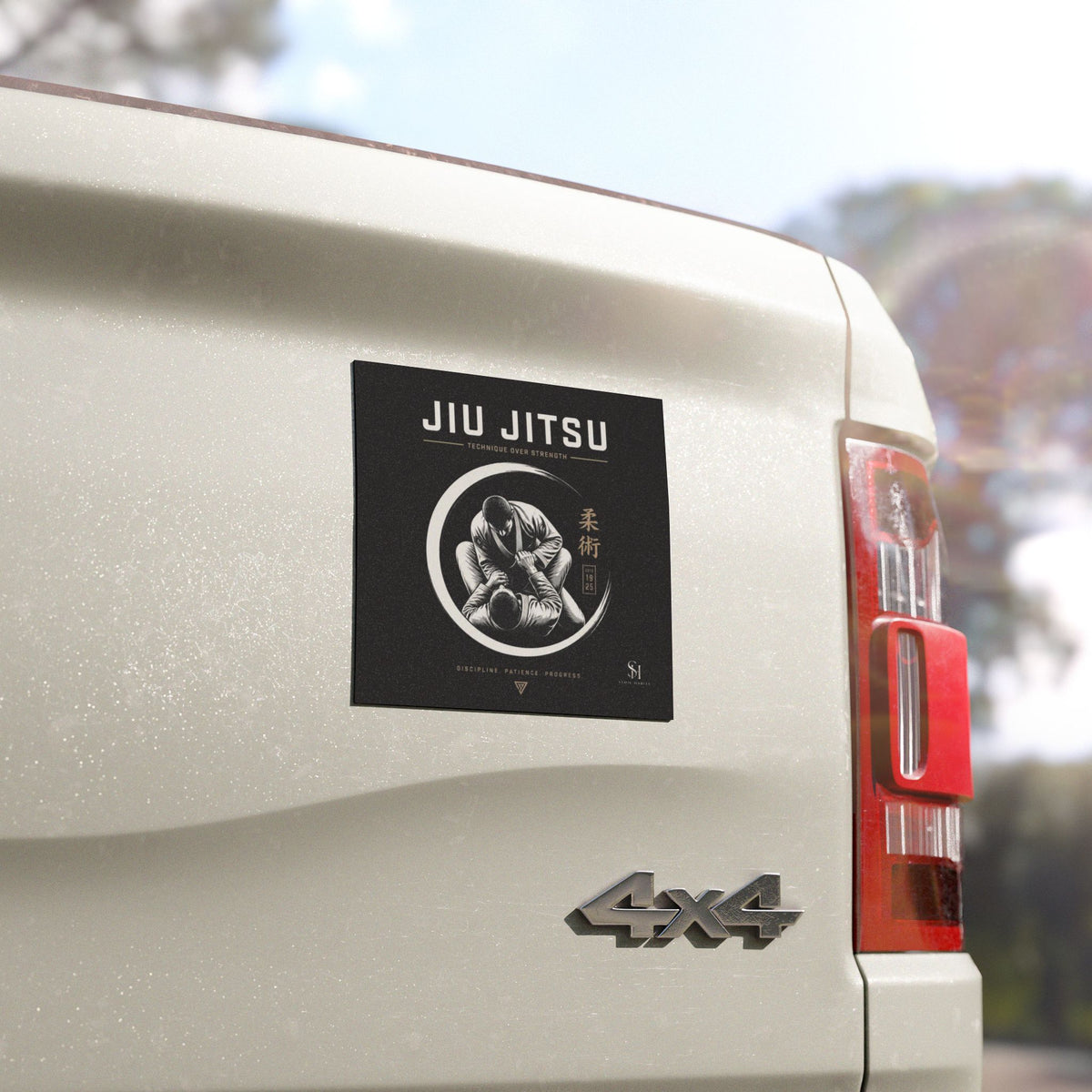 Jiu Jitsu Car Magnet — Technique Over Strength Martial Arts Decal