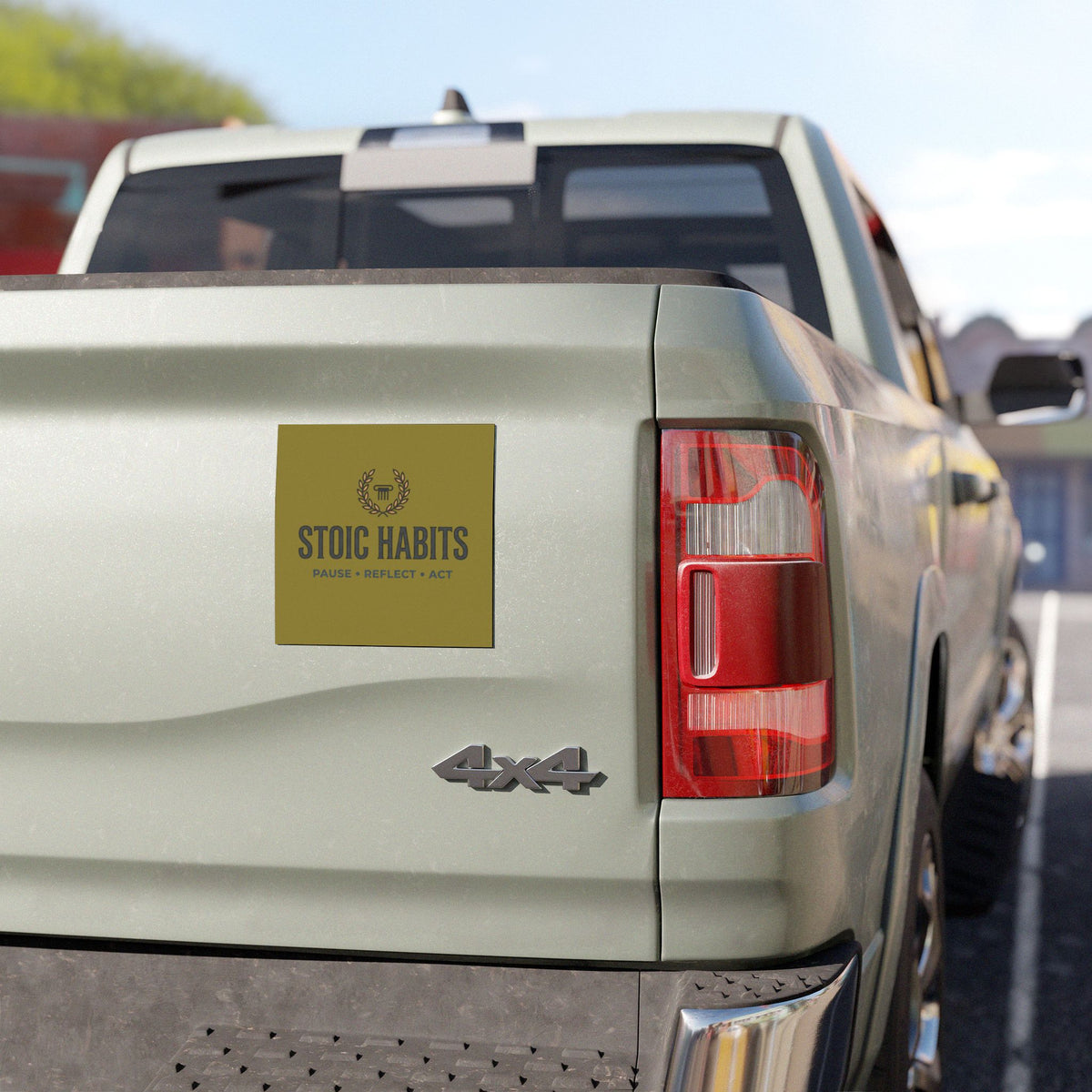 Stoic Habits Car Magnet — "Pause • Reflect • Act" Inspirational Auto Decal