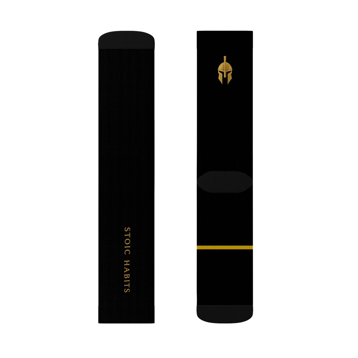 Stoic Habits Signature Black & Gold Crew Socks — Premium Everyday Essential