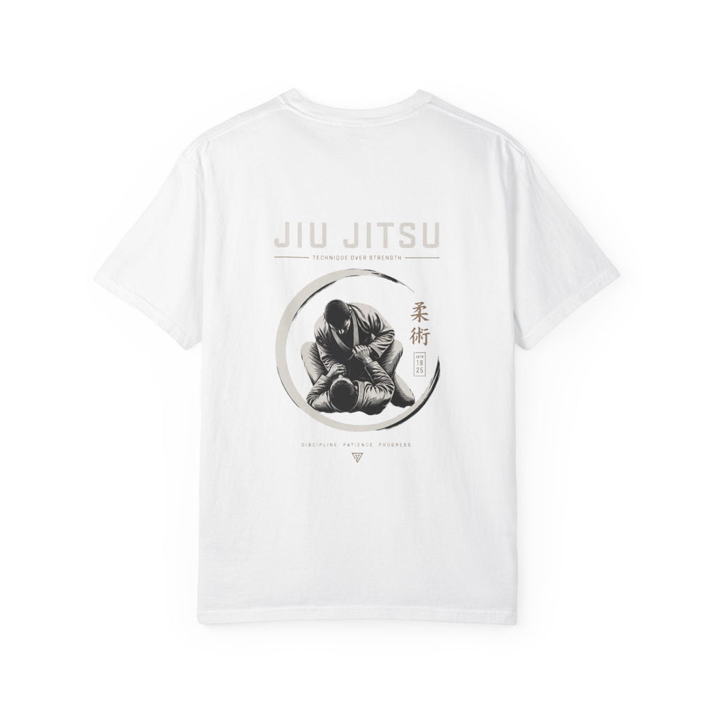 Jiu Jitsu T-Shirt — "Stoic Habits" White Garment-Dyed Martial Arts Tee