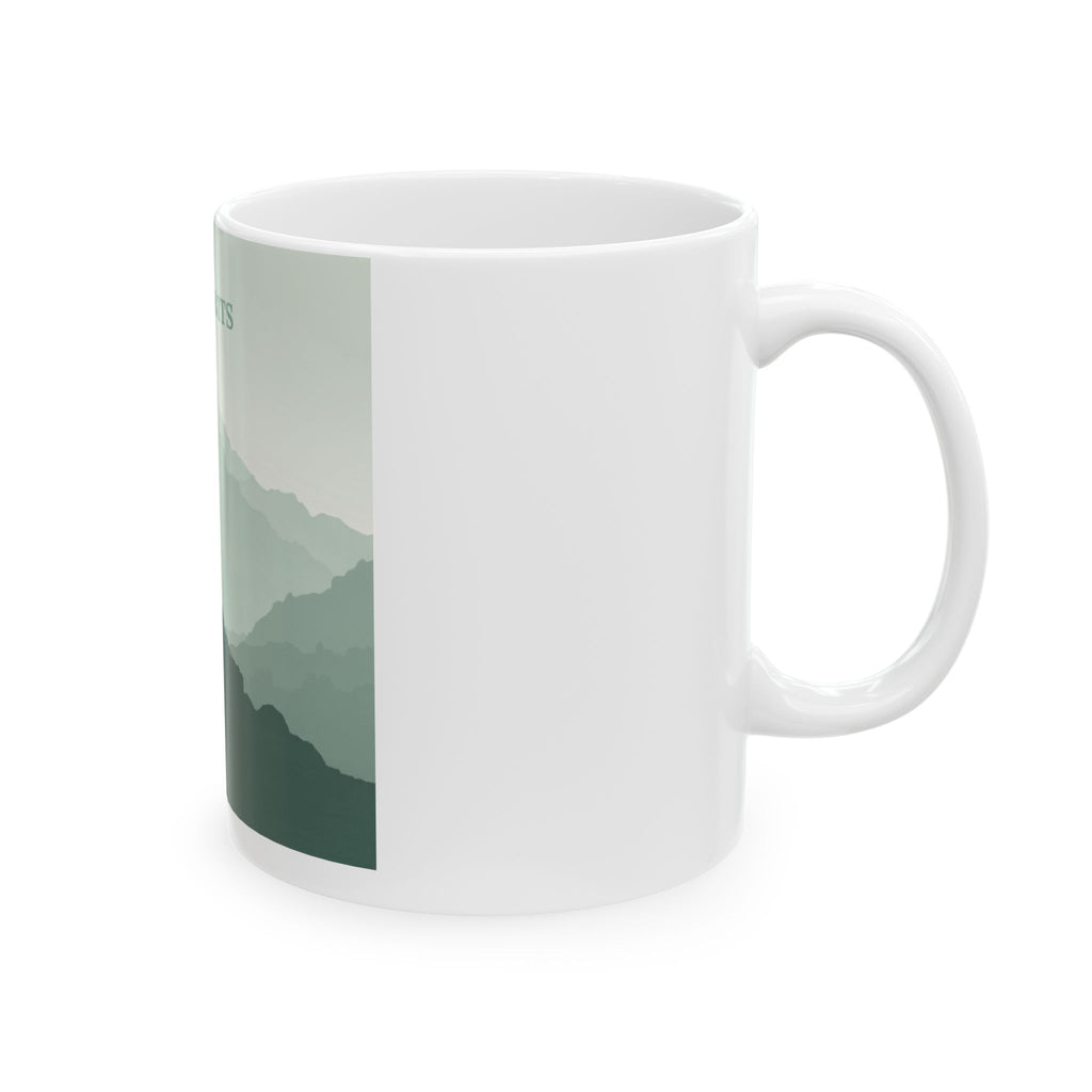 Stoic Habits mountain silhouette mug | minimalist hiking landscape ceramic mug