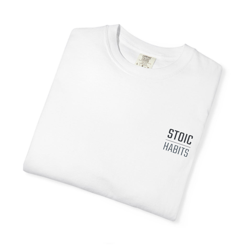 Jiu Jitsu T-Shirt — "Stoic Habits" White Garment-Dyed Martial Arts Tee