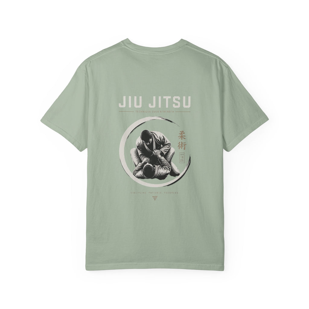 Jiu Jitsu T-Shirt — "Stoic Habits" White Garment-Dyed Martial Arts Tee