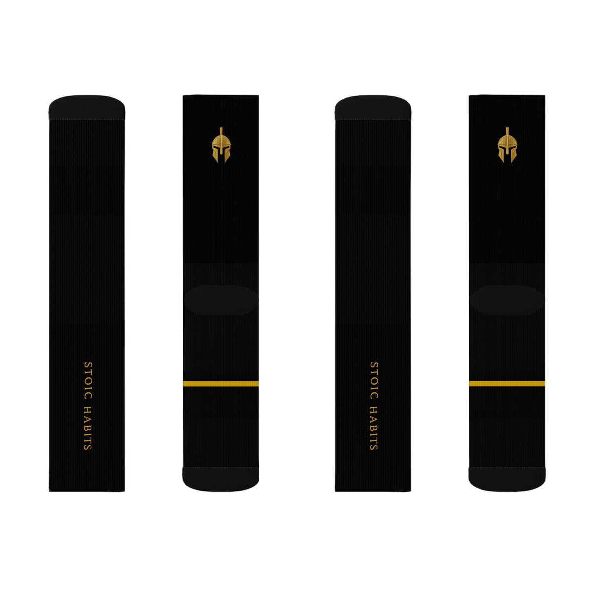Stoic Habits Signature Black & Gold Crew Socks — Premium Everyday Essential
