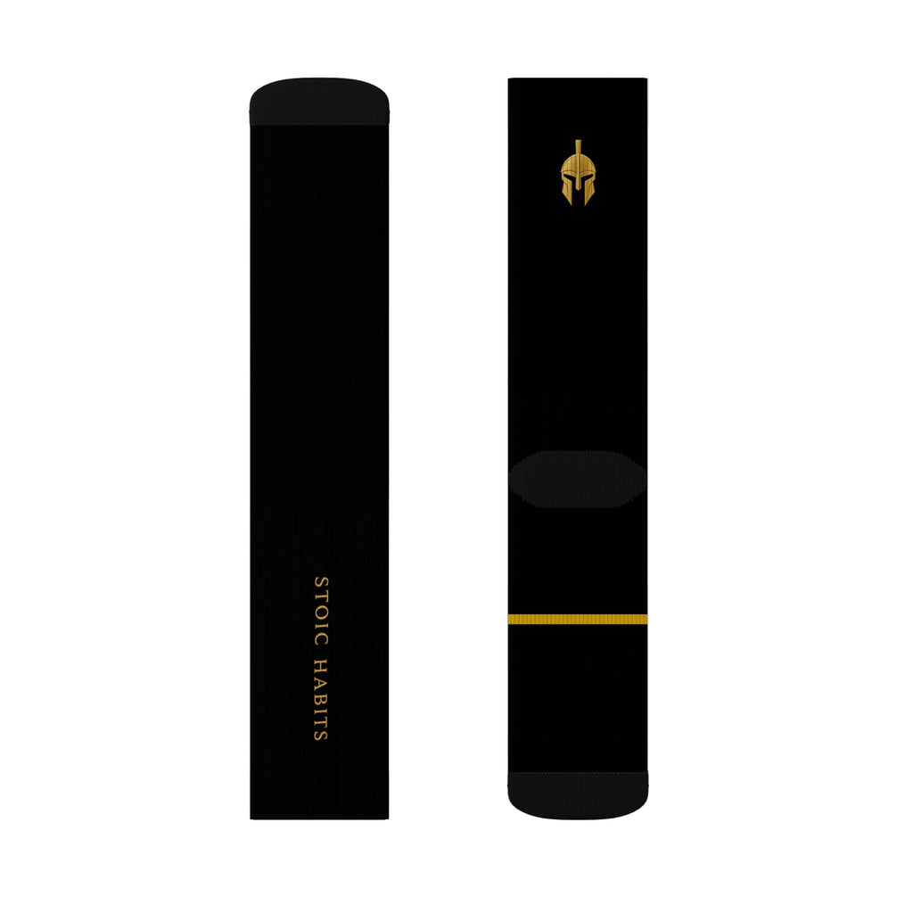 Stoic Habits Signature Black & Gold Crew Socks — Premium Everyday Essential