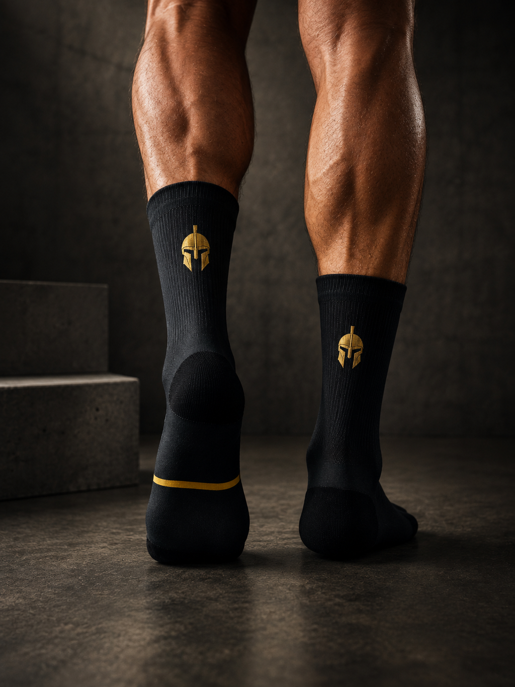Stoic Habits Signature Black & Gold Crew Socks — Premium Everyday Essential